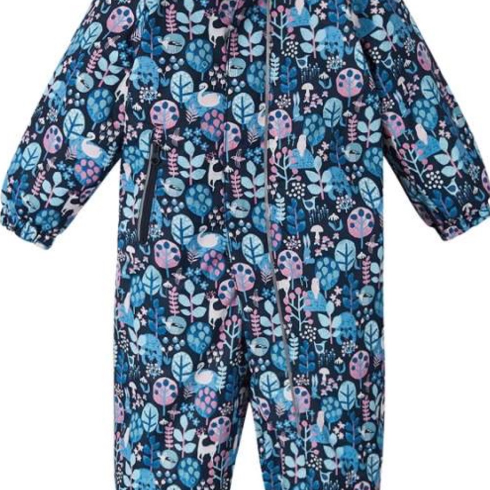Kids' Blue and Pink Patterned Snowsuit - PUHURI